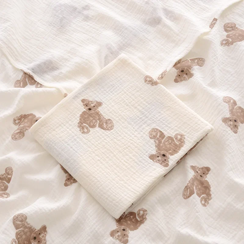 Baby Blanket Muslin Swaddle 2 Layer Cotton Receive Blankets for Newborn Bath Towel Summer Bedding Baby Items Mother Kids 5