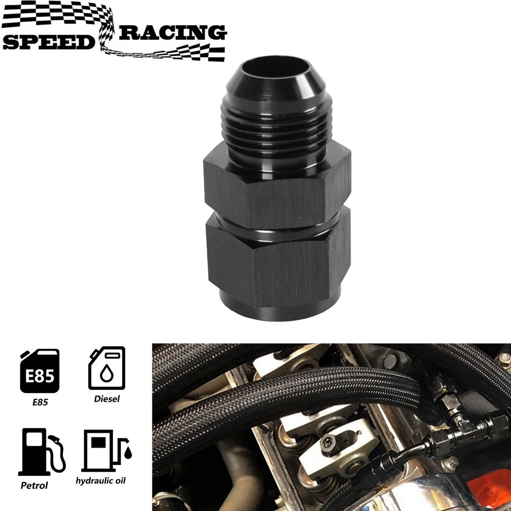 Adattatore In Alluminio Anodizzato Nero AN6-AN10 – Raccordo A 90° Femmina-maschio Per Carburante E Olio – Filettatura Linee Combustibile