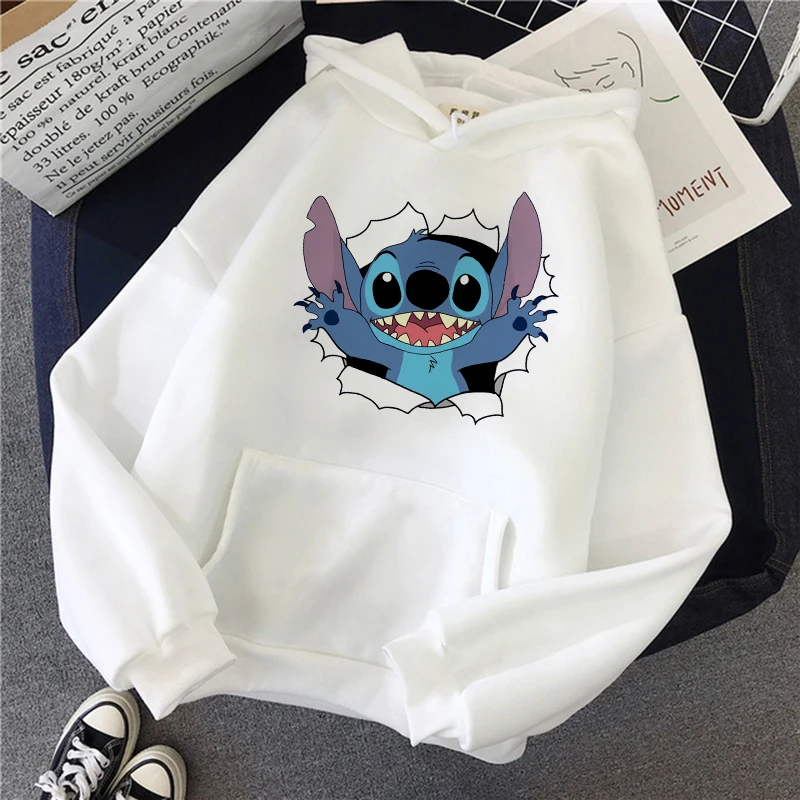 Funny Y2k Christmas Sweatshirt Lilo Stitch Disney Cartoon Hoodies Women Harajuku Cute Stitch Anime Manga Streetwear Hoody Female