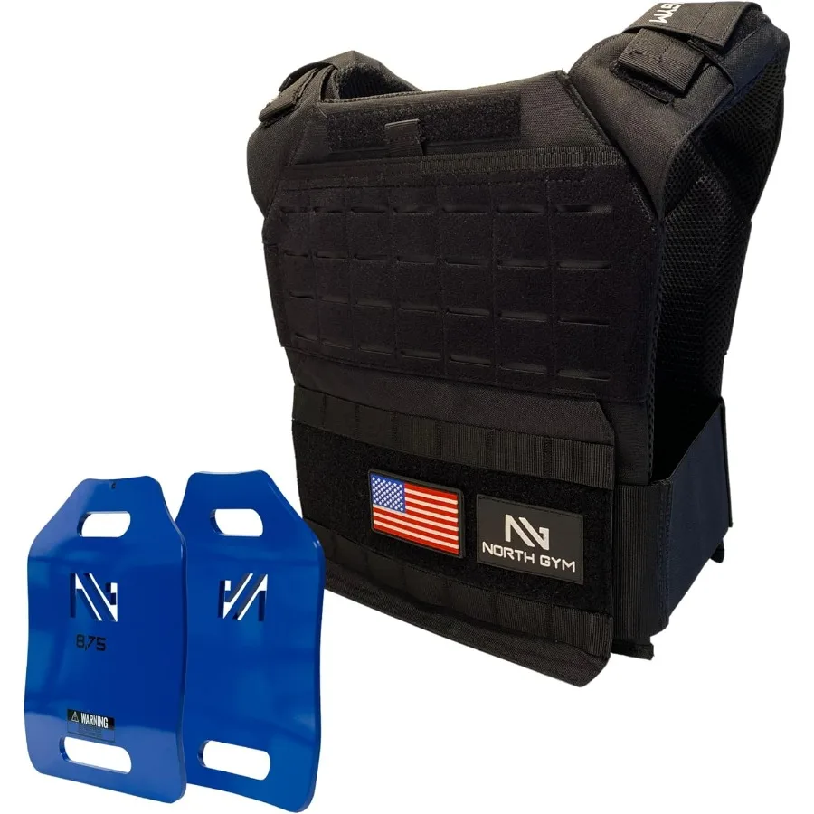 Northgym Adjustable Weighted Vest with 3D Weight Plates in 14lbs 20lbs 30lbs and 42.5lbs for Enhanced Performance in Running Fu