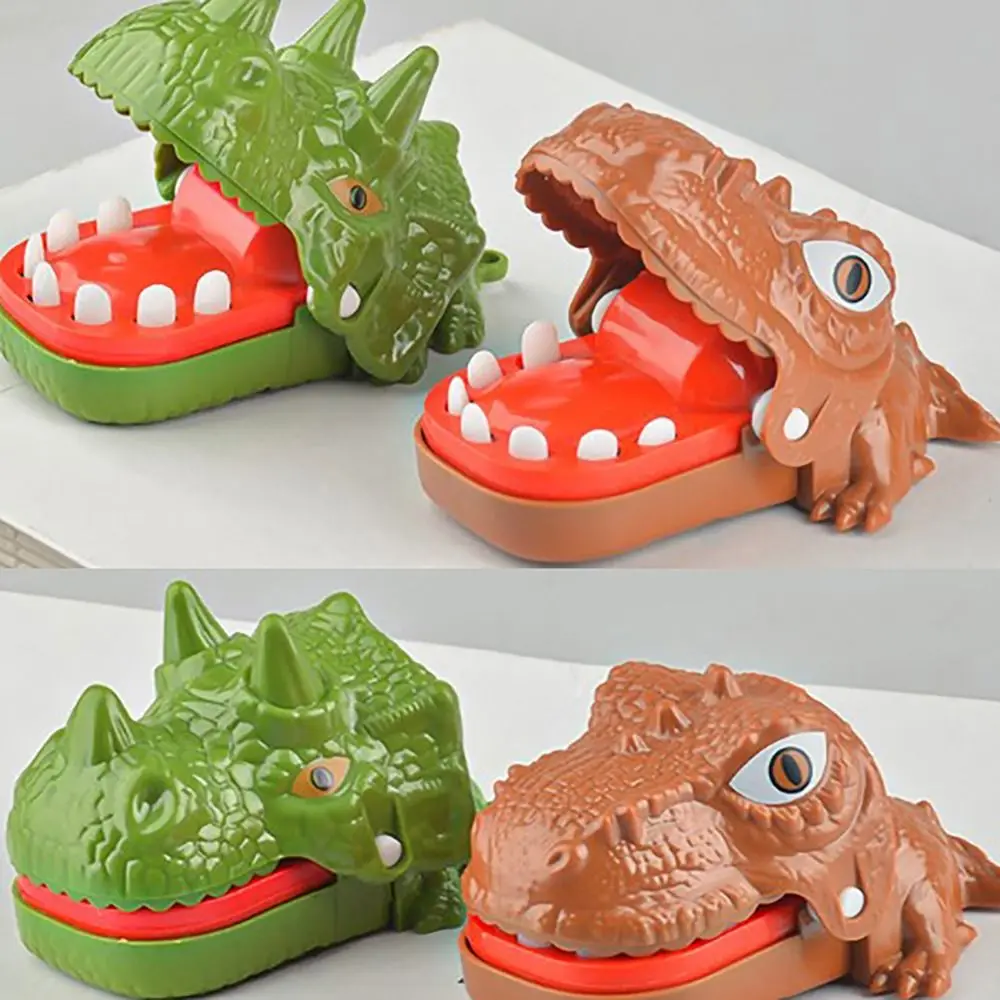Stress Reliever Mini Dinosaur Bite Finger Toy Random Color Plastic Tooth Extraction Game Dinosaur Decompression Toy Gift