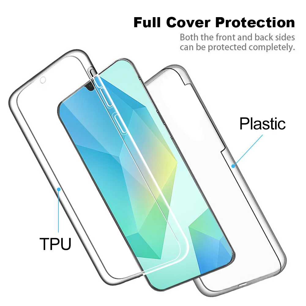 Transparent 360° Front and Back Phone Case with Full Screen Cover