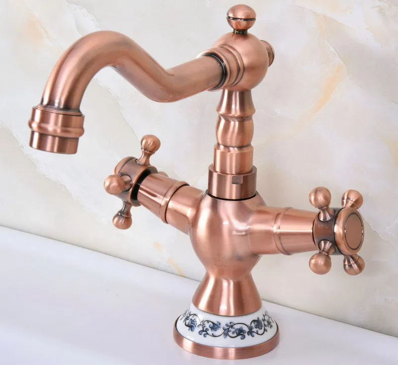 antique-red-copper-dual-cross-handles-ceramic-base-bathroom-kitchen-basin-sink-faucet-mixer-tap-swivel-spout-deck-mounted-mnf615