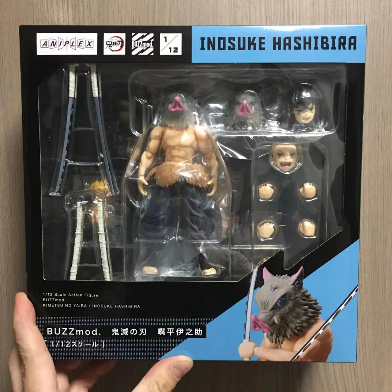 В наличии оригинальный Aniplex BUZZmod Inosuke Hashibira Kimetsu No Yaiba экшн-фигурка рассекающего