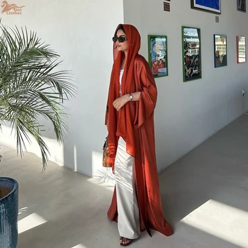 Zahraa Ramadan Dubai Solid Open Abaya Loose Sleeve Muslim Cardigan Moroccan Caftan Woman 1