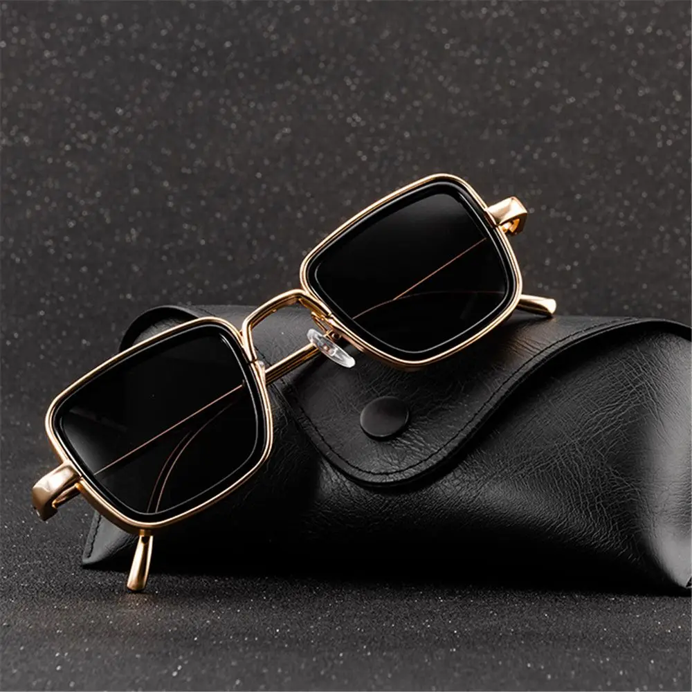

Стильные Солнцезащитные очки UV400 в металлической оправе для мужчин и женщин, квадратные солнцезащитные очки в стиле ретро, темные очки в стиле стимпанк