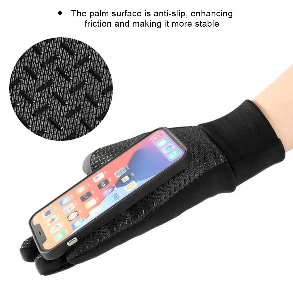 Women Men Gloves Copper Fiber Spandex Touch Screen Tips Gloves for Running Sports Winter Warm Football Hiking Driving Gloves
