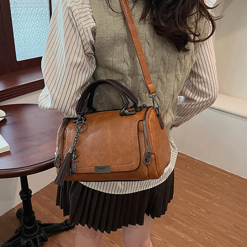 Women Crossbody Bag Pillow Bags Big Capacity Fashion Single Shoulder Bags Vintage All Match Boston Crossbody Bags