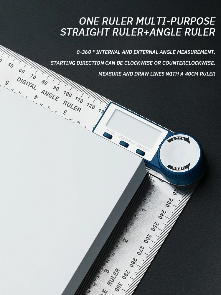 Two in One Digital Display Angle Ruler Multifunction Large Screen Display Plastic Protractor Caliper Vernier Caliper 1pc 4