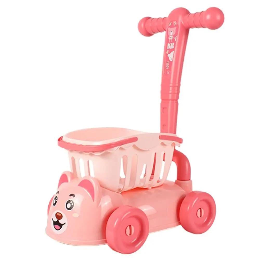 다채로운 색상의 쇼핑 카트 장난감 세트 시뮬레이션 1 트롤리 가상 쇼핑 놀이 세트 장난감 대형 저장 용기