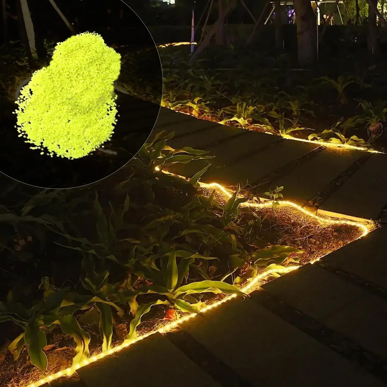 2000x Glow in The Dark Pebble Shiny Luminous Stones for Decor Fish Tank DIY
