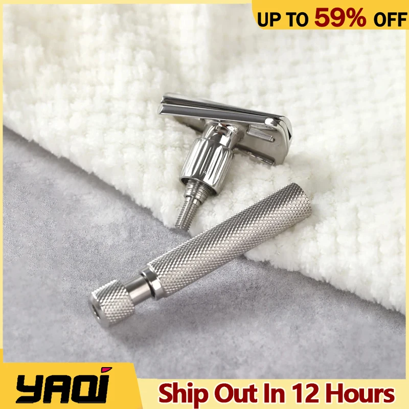 야치 토르크스 스테인리스 슬랜트 조절식 안전 면도기 블레이드 간격(0.6mm1.8mm) 면도기 90mm 핸들 길이 및 12mm 직경