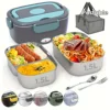 HOMEFISH 1.5 L 60W Electric Lunch Box Food Warmer Portable Food Heater for Car Or Home - Leak Proof 304 Stainless Steel Liner 1