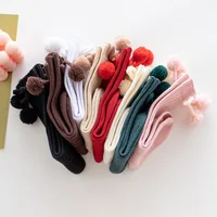 Baby Girls Cute Ball Knee High Socks Toddler Tube Sweet Style Princess Socks For Kids Knitted Sock Leg Warmer 0-3Years 4