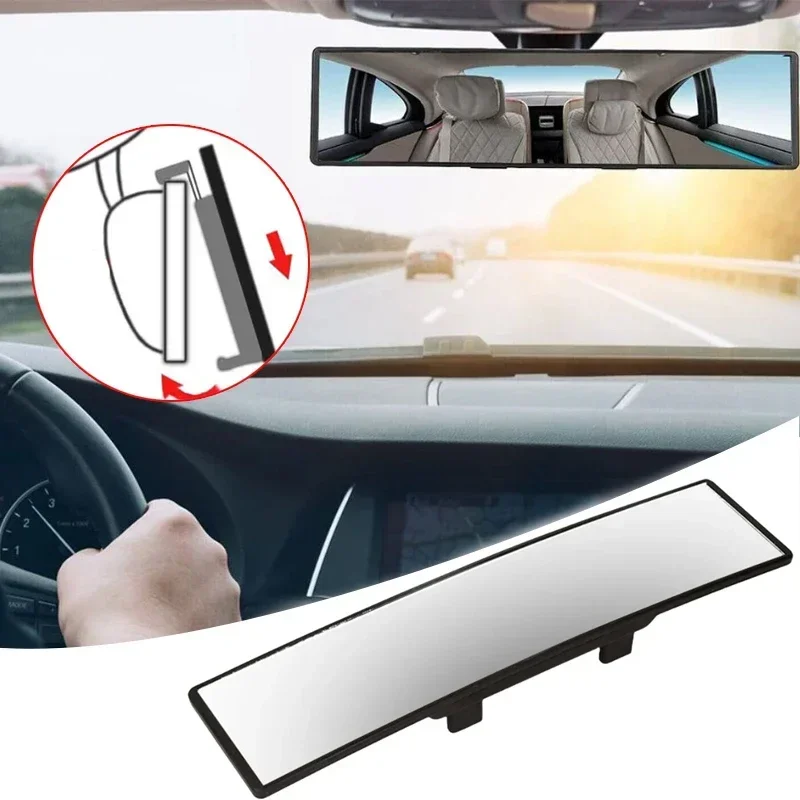 Blue Plastic Wide Angle Convex Rearview Mirror for Car Interior