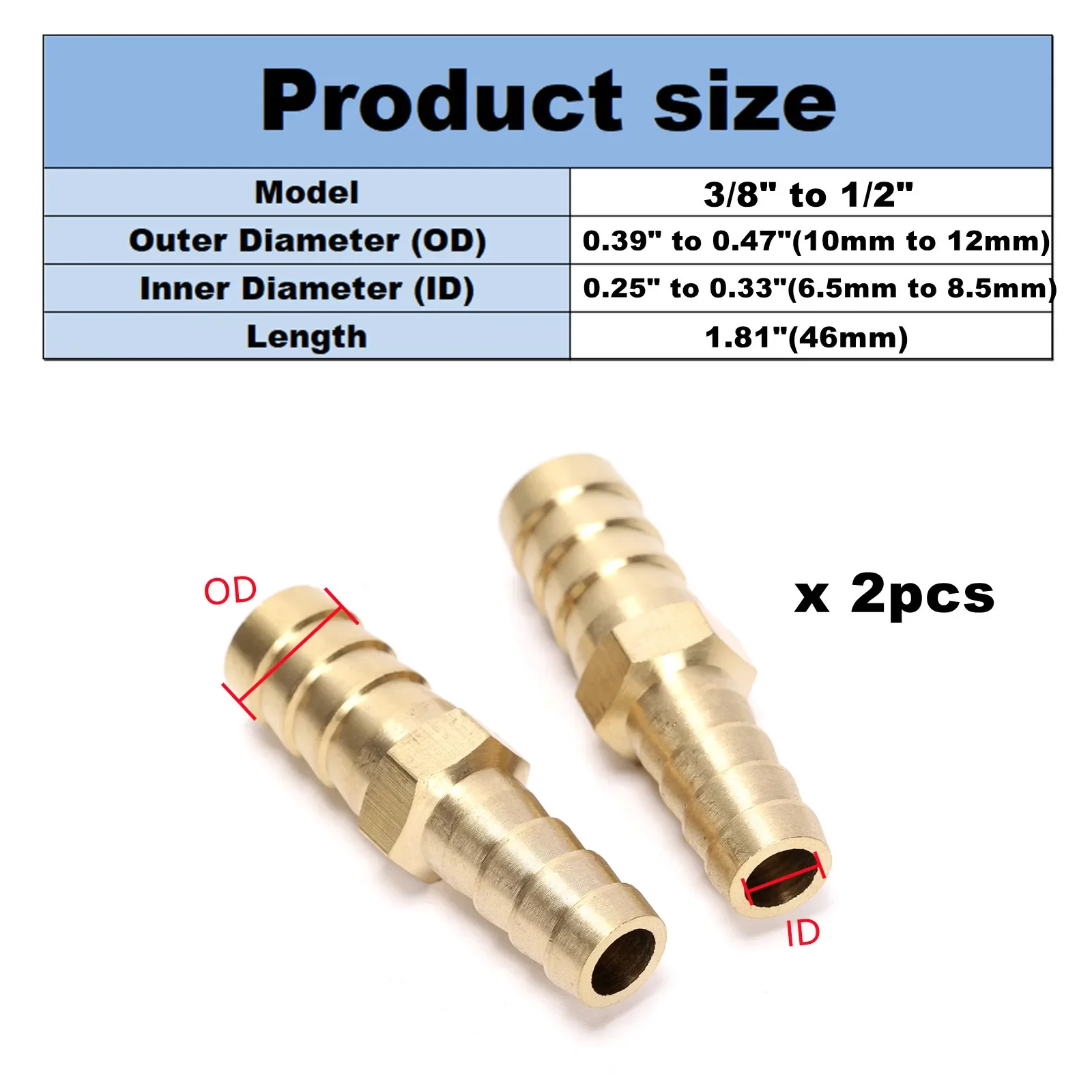 Brass Hose Connector With Male Thread And Hexagonal Collar 1/2’’ X 18 - View #3