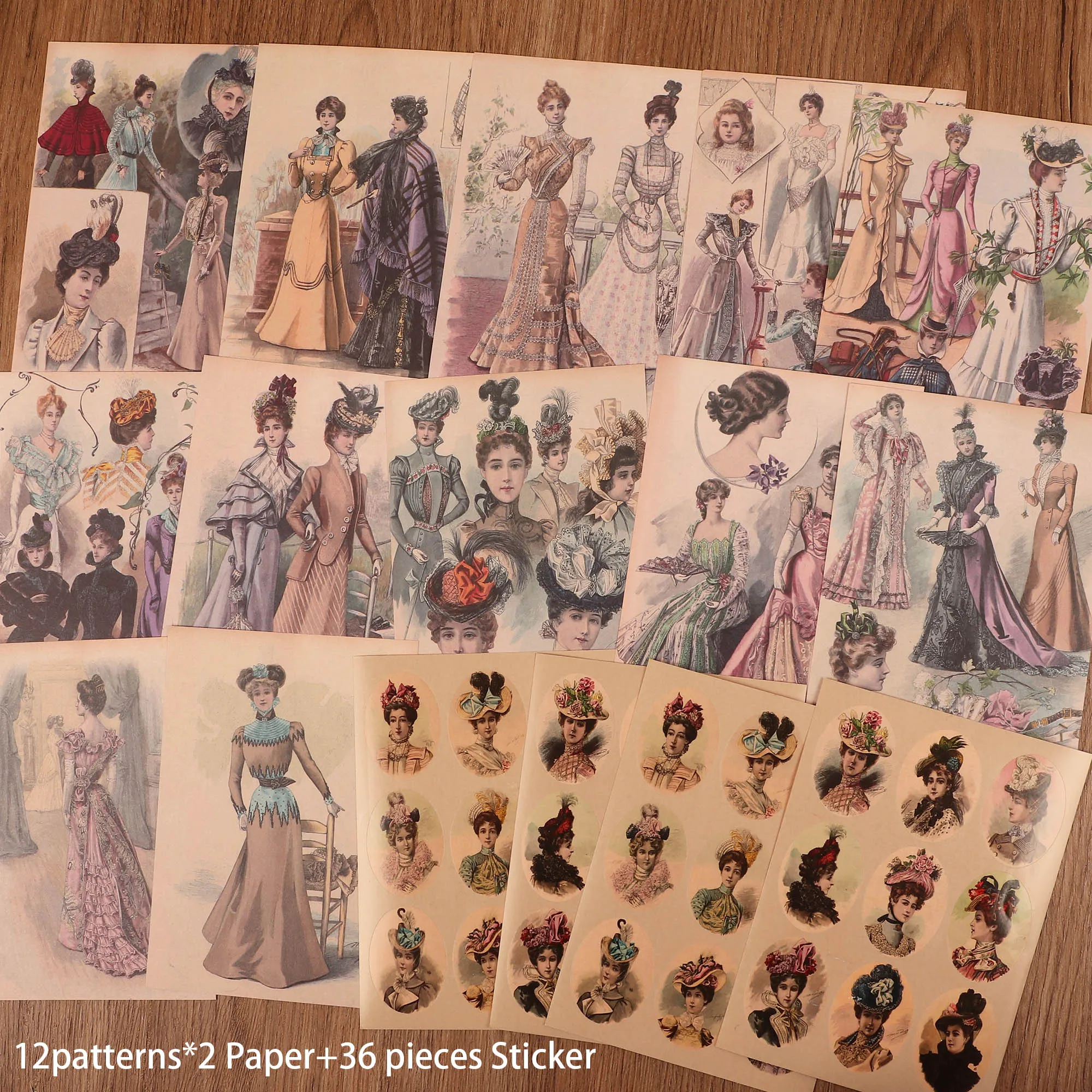 JAIIMAN 60 Stück Vintage-Tanzkleid, zuschneidbar, Junk-Tagebuch, Papierzubehör mit Aufkleber, für Kunsthandwerk, Scrapbooking-Zubehör – Detail 8