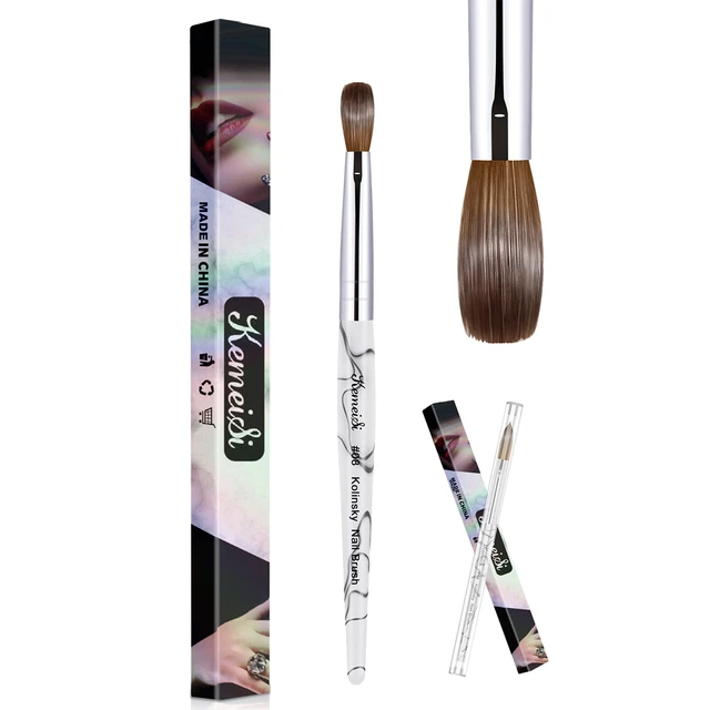 KEMEISI #8-#16 Kolinsky Acrylic Nail Brush Set 3D Pure Handmade