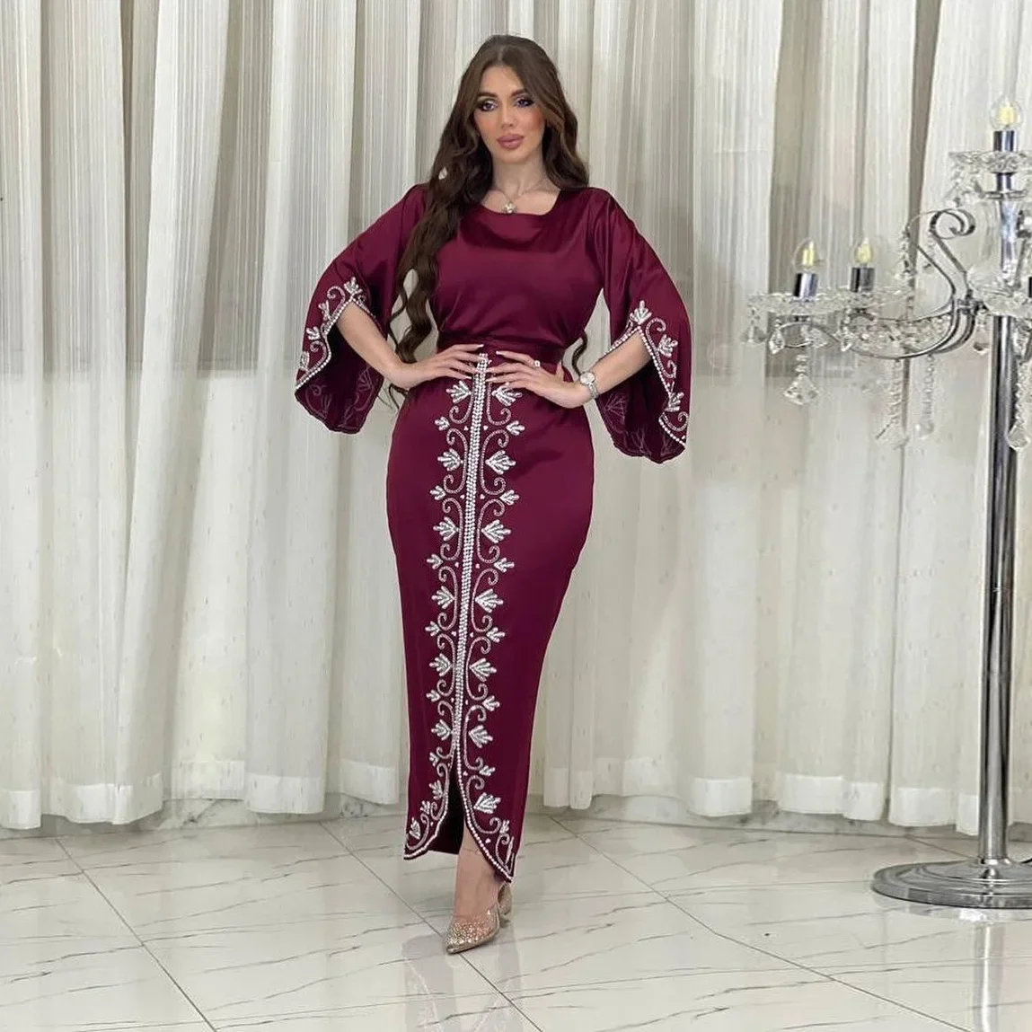 Morocco Party Dress Abaya Dubai Luxury Evening Dresses for Women Jalabiya Saudi Wedding Kaftan Robe Muslim Fashion Arab Abayas