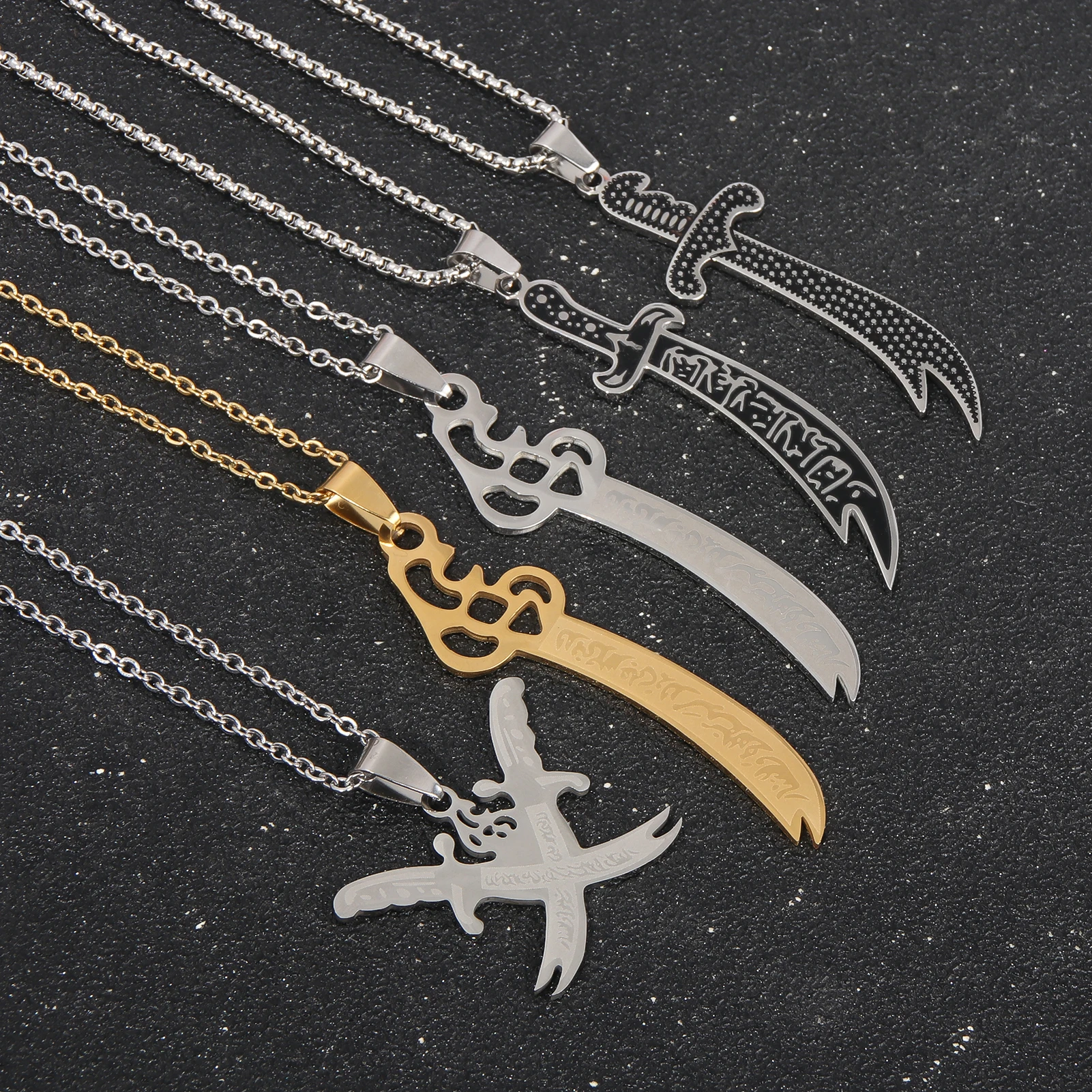 アクセサリー Ali Imam Ali Sword Religious Rapier Decoration Necklaces Stainless