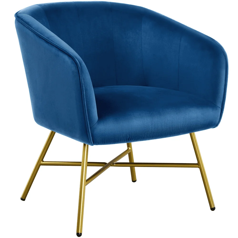 

Alden Design Velvet Club Accent Chair, Dark Blue