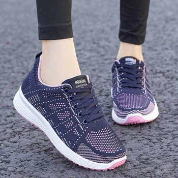 Women's Platform Casual Sneakers Shoes Mesh Breathable Running Shoes Chunky Summer Sports Tennis Shoes Luxury Vulcanized Shoes