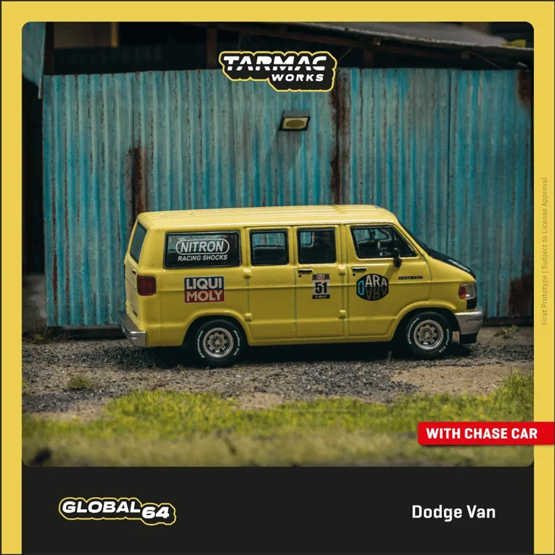 

Tarmac работает 1:64 Dodge Van желтая литая модель автомобиля