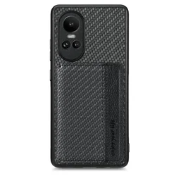Leather RFID Wallet Card Holder Phone Case with Magnetic Closure for Reno 6 Pro Plus 5G (Black)