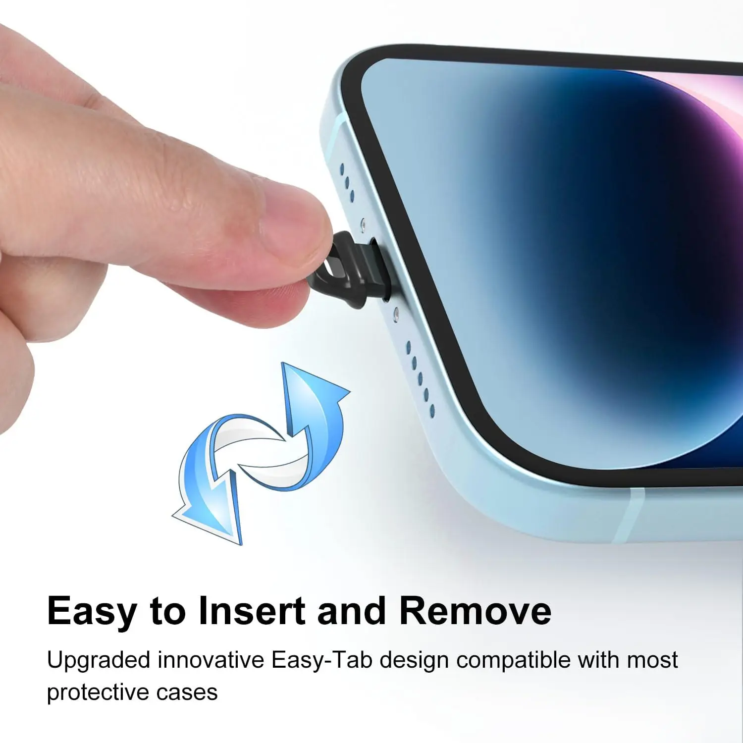Universal Soft USB-C Port Cover with Easy Grip Dustproof Plugs