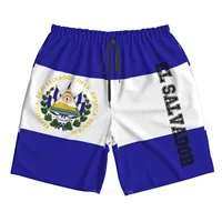 2023 Summer Polyester El Salvador Country Flag 3D Printed Men's Board Shorts Beach Pocket Running Summer Pants 1