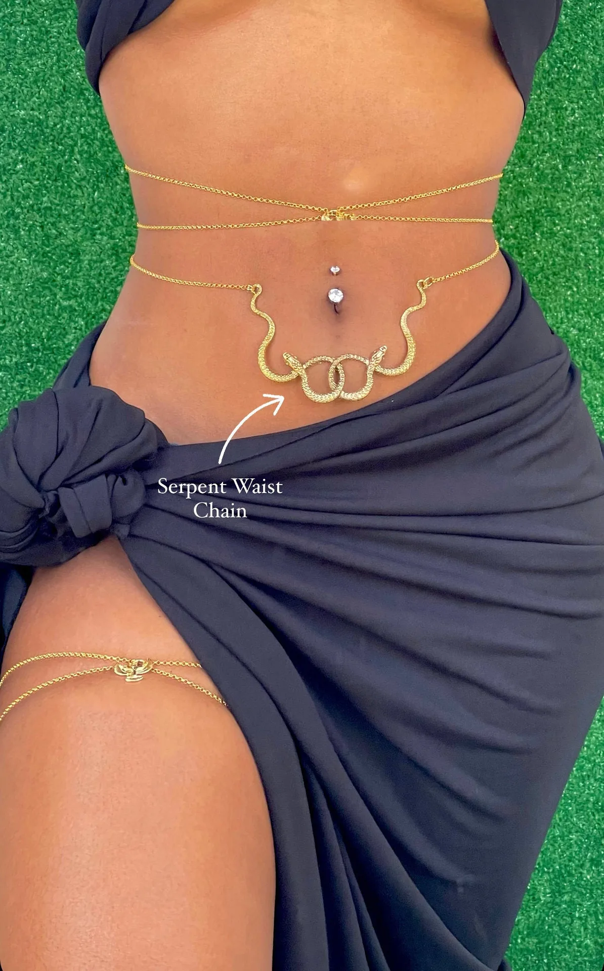 New Arrival Sexy Waist Chains Double Snake Body Chain Women Bikini Necklace Back Chain Waist Chain Beach Party Accessories