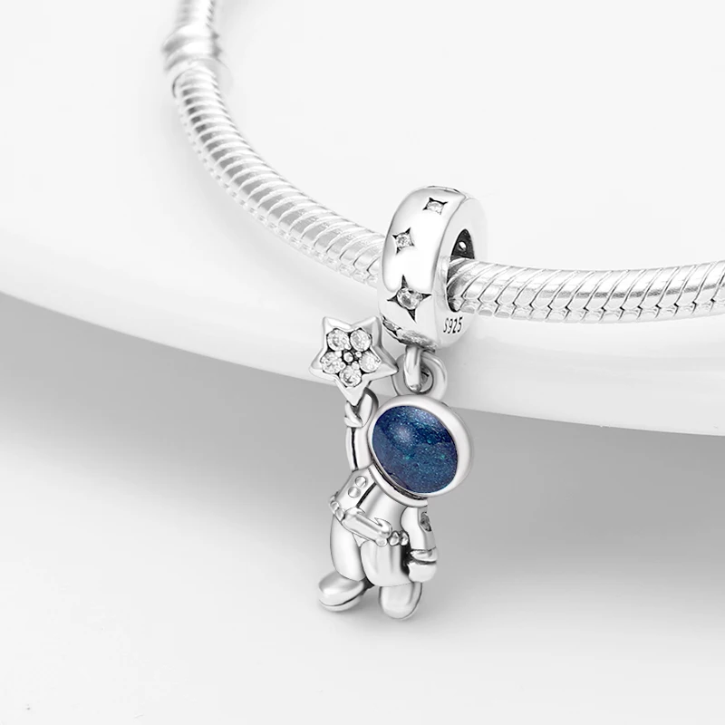 Neue 925 Silber Farbe Astronaut Raumschiff Raum Serie Charms Perlen passen Pandora 925 Original Armbänder DIY Jubiläum Schmuck