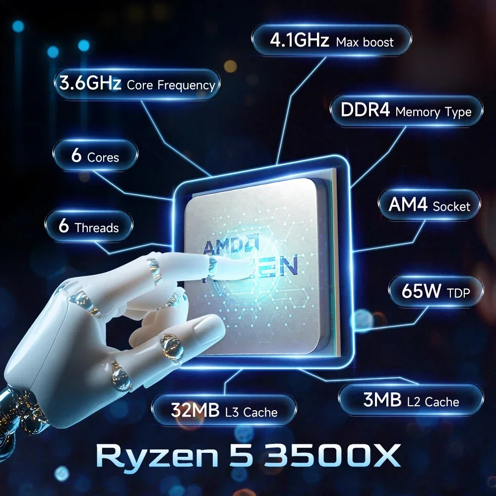 AMD Ryzen 5 3500X R5 3500X 6코어 6스레드 AM4 DDR4 데스크탑 CPU (AM4 마더보드 업그레이드 PC 조립용)
