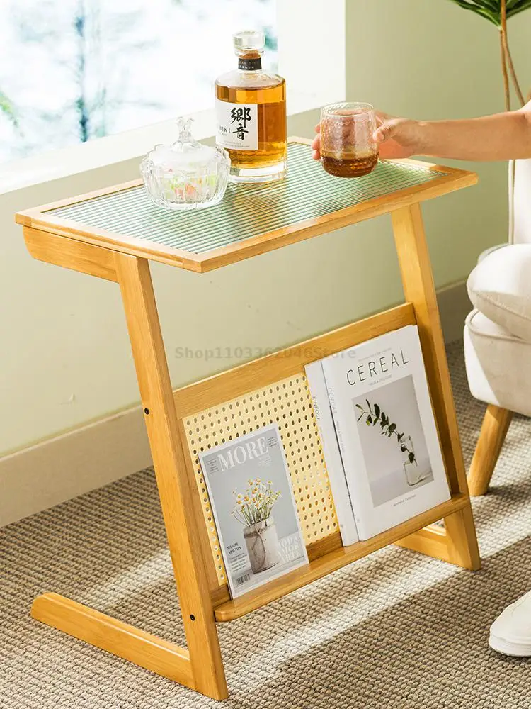 Side Table Small Coffee Table Bedside Sofa Side Cabinet Changhong Glass Square Tea Mini Corner