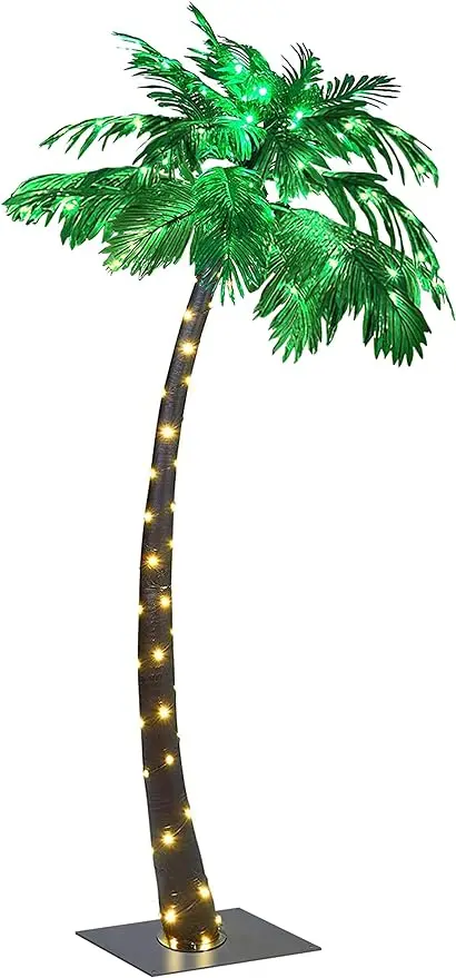

Освещенное пальмовое дерево LIGHTSHARE, большое-ZLS7FT, 7 футов, зеленое