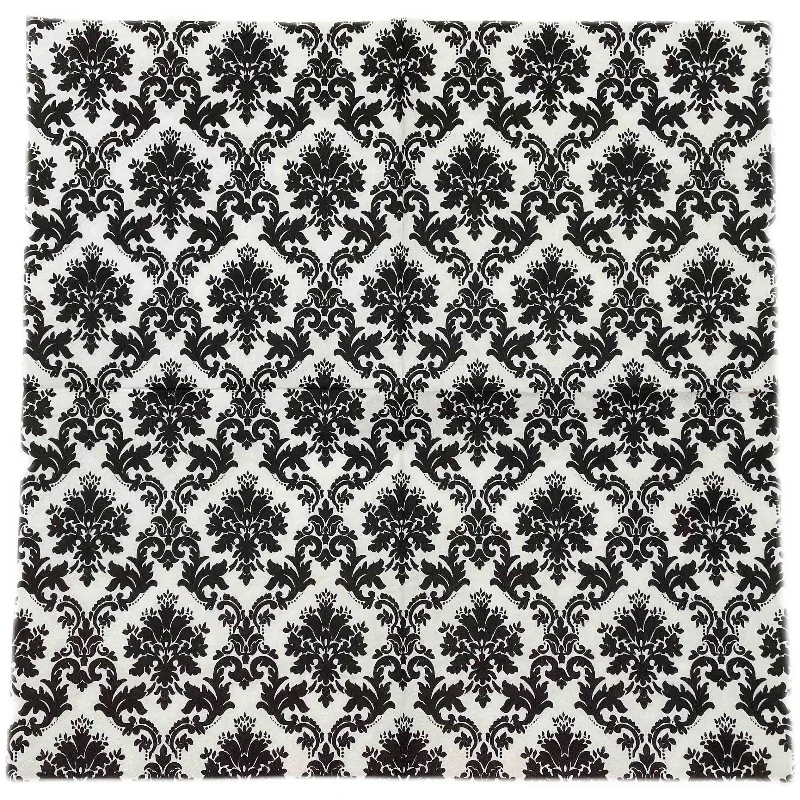 20pcs/Pac 33cm Black and White Printed Napkins Featured European Black Floral Square Folded Paper Napkins Party Flower Paper paper napkins