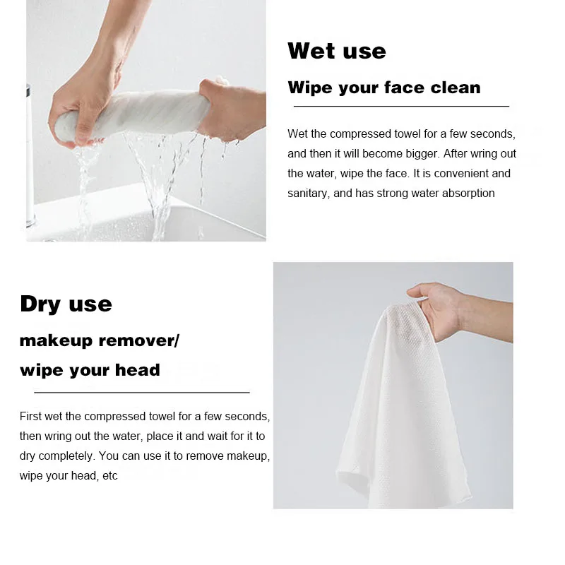 10pcs Disposable Compressed Towel Cotton Napkin Washcloth Outdoor Travel Towel Tissue Cleaning Hotel Bath Face Towels Portable 4