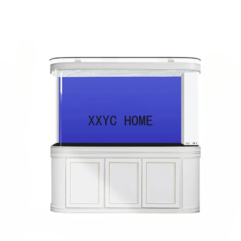 

New Ecological Fish Globe Living Room Floor Glass Light Luxury Medium Smart Bottom Filter Aquarium