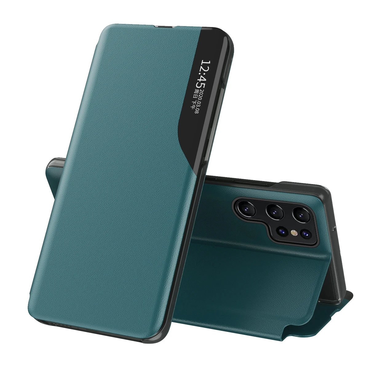 Premium Smart Window Flip Case - Magnetic Leather Cover