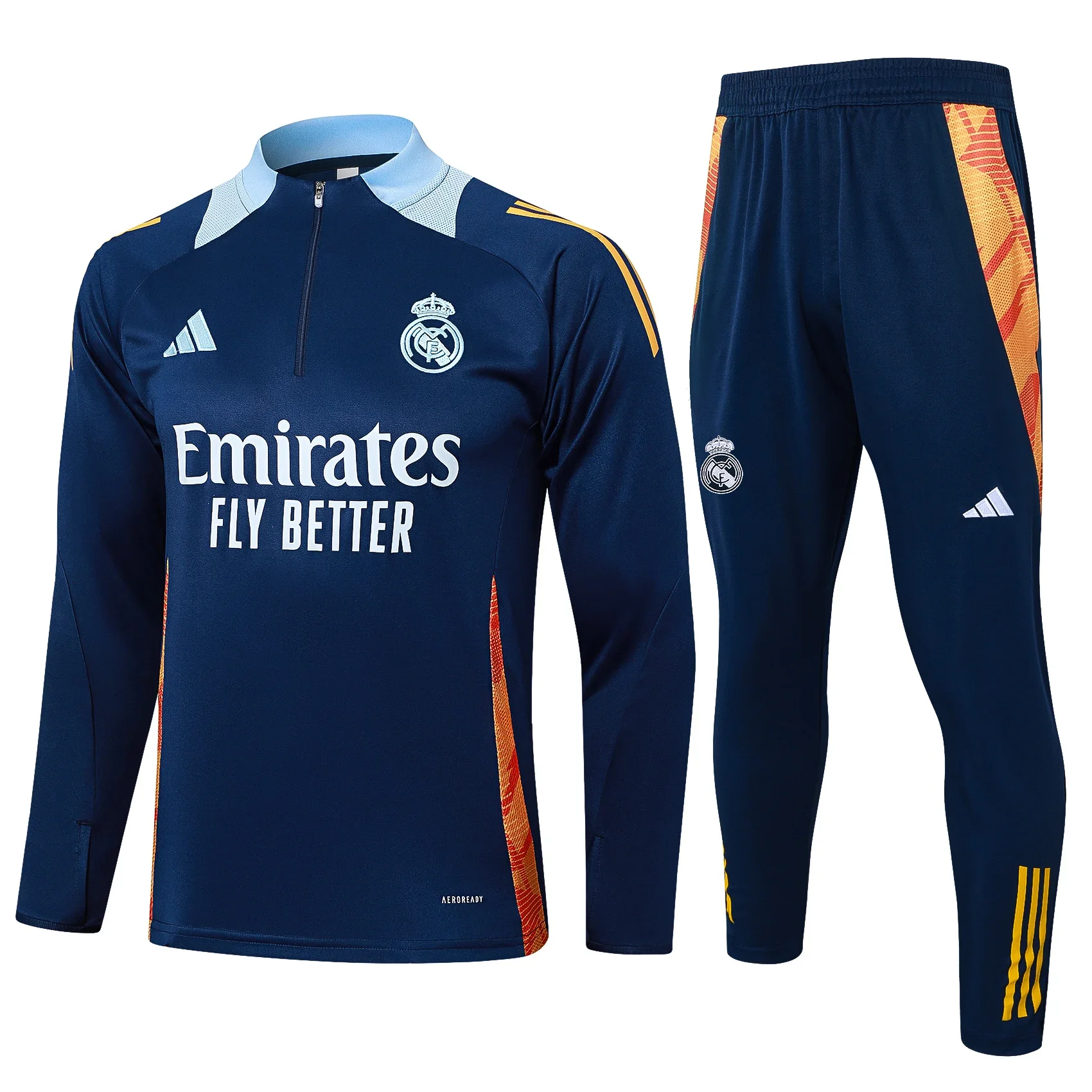 Adidas Soccer Jerseys Men Anti-wrinkle Breathable Stretchable Comfortable Sportswear Training Suit Blue