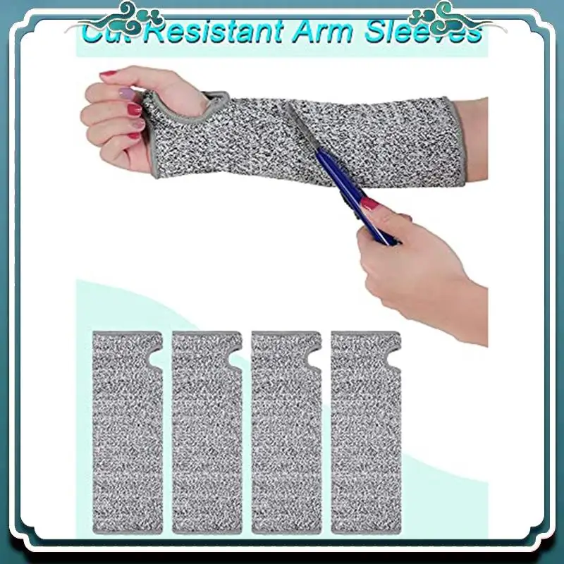 Premium 2 Pairs Cut Resistant Sleeves Protective Arm Sleeves Safety Arms Protection With Thumb Hole,Garden Kitchen