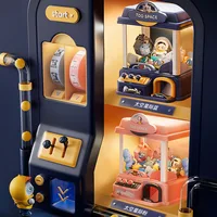 DIY Automatic Doll Machine Kids Coin Operated Play Game Mini Claw Catch Toy Crane Machines Music Doll for Christmas gifts 2