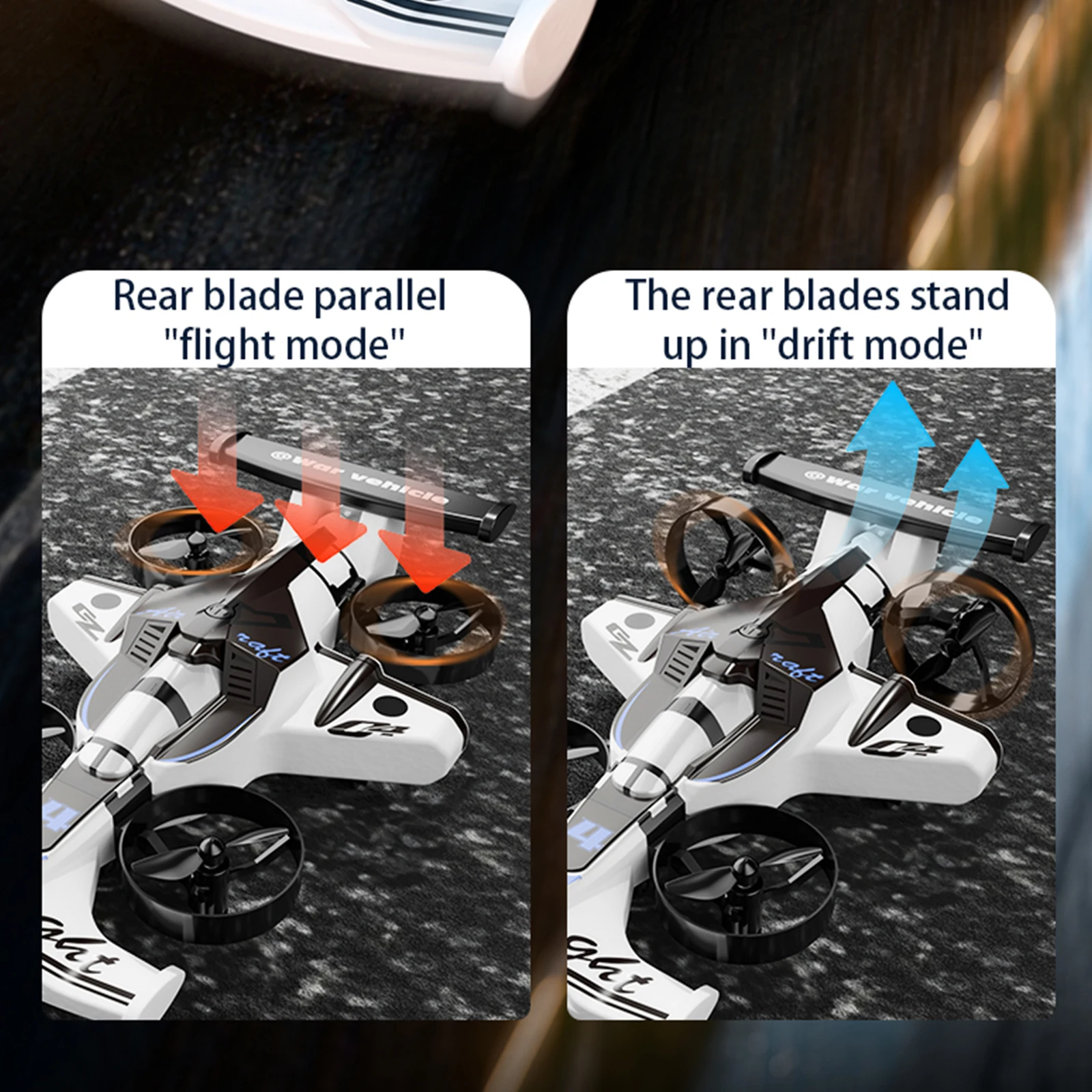 2-in-1 육지 및 공중 RC 쿼드콥터 & 드리프트 카 헤드리스 모드 360도 플립 RC 비행기 성인 및 청소년 소년을 위한 크리스마스 생일 선물