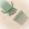 Kit de 13 brochas de maquillaje verde: Ideal para Principiantes y Viajes | Emoape