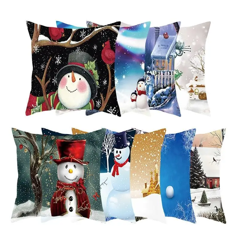 

Pillowcase Home Decoration Merry Christmas Decorative Cartoon Santa Claus Elk