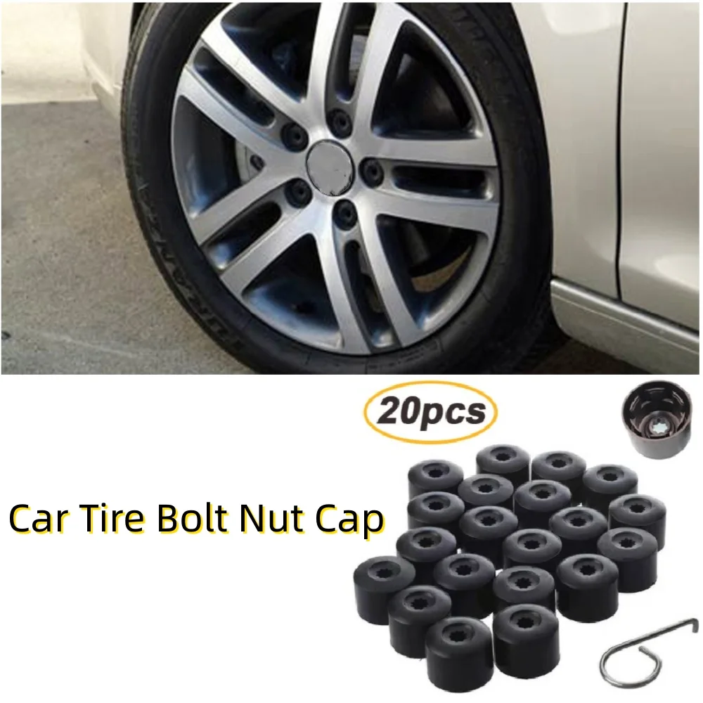 Wheel Nut Caps 20PCS Car Tire Bolt Nut Cap Plastic Hub Cap For VW Jetta Golf MK5 Passat B6