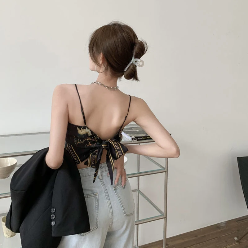 Summer New Oversized European And American Fashion Bloggers Suspender Tops Sexy All-Match Suspenders Apron Vest Women'S Clothing camisole bra