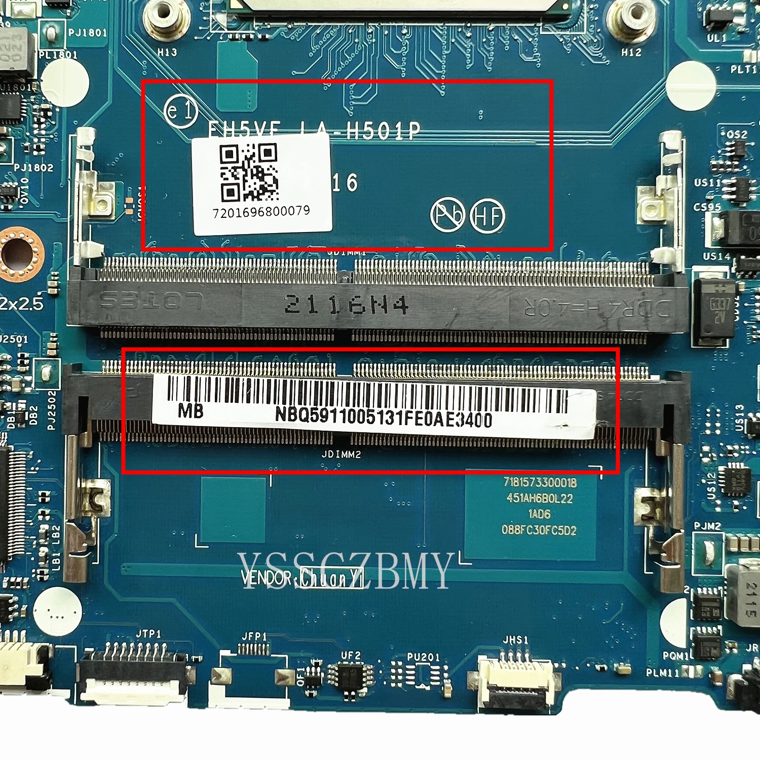 EH5VF LA-H501P Mainboard For Acer Nitro AN715-51 AN515-54