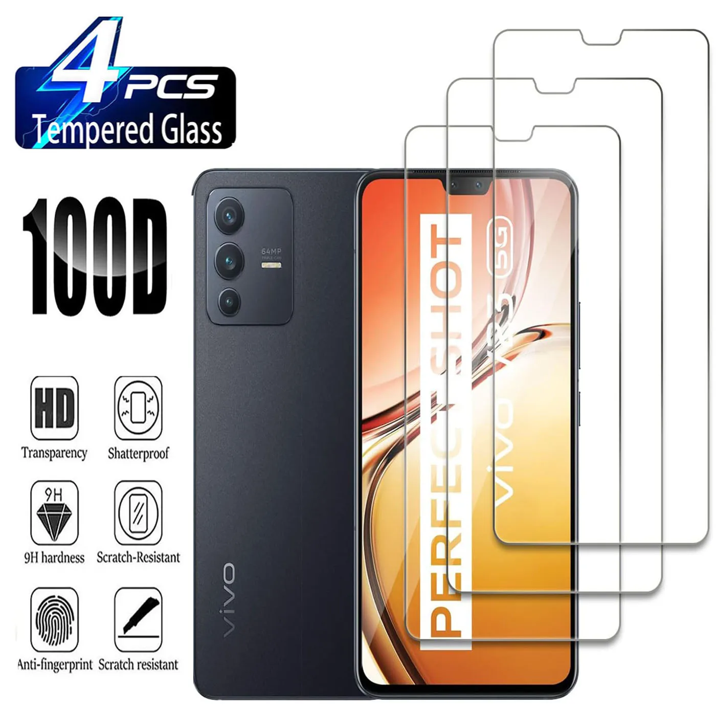 Premium HD Tempered Glass Screen Protector Film (2/4 Pack)