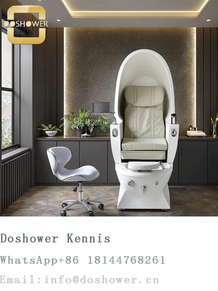 Pedicure Salon Chair with Small Stool Supply for Egg Design White Color Pedicure Station of Manicure Spa ChairPedicure